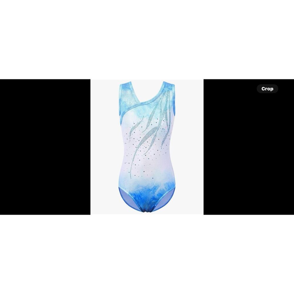 DAXIANG Leotard for Girls Gymnastics Dance Wear Shiny Blue Sz 16A